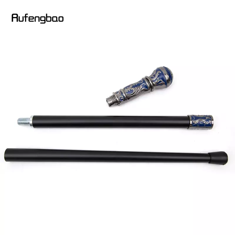 Серебристо-голубая роскошная круглая ручка, модная трость для фото, декоративная трость для ходьбы, элегантная ручка для ходьбы, трость 93 см