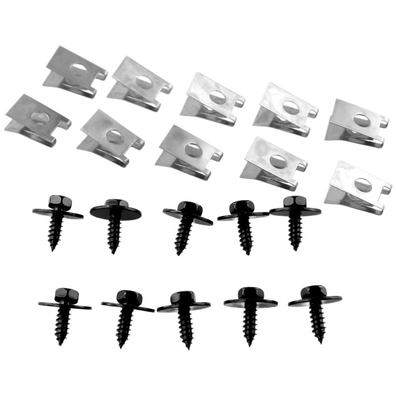20Pcs Socket Bolt Screw Clips Undertray Splash Guard For BMW Hex Head Tapping Black Security Self Tapping Screws car accessories
