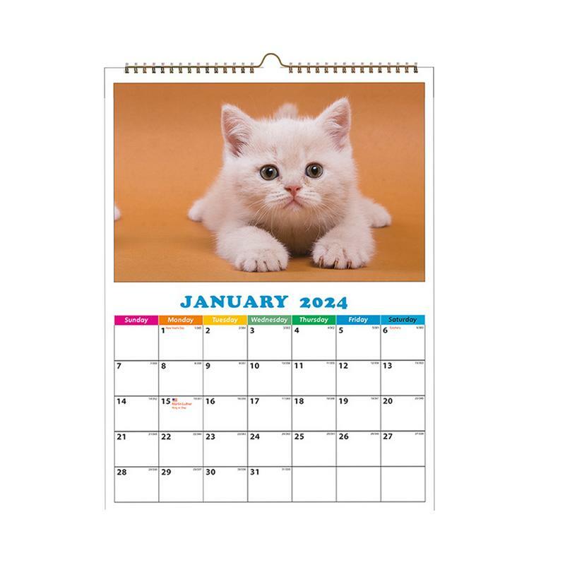 動物の壁カレンダー,部屋用,寮,教室,月間,犬,カレンダー,a4,2024