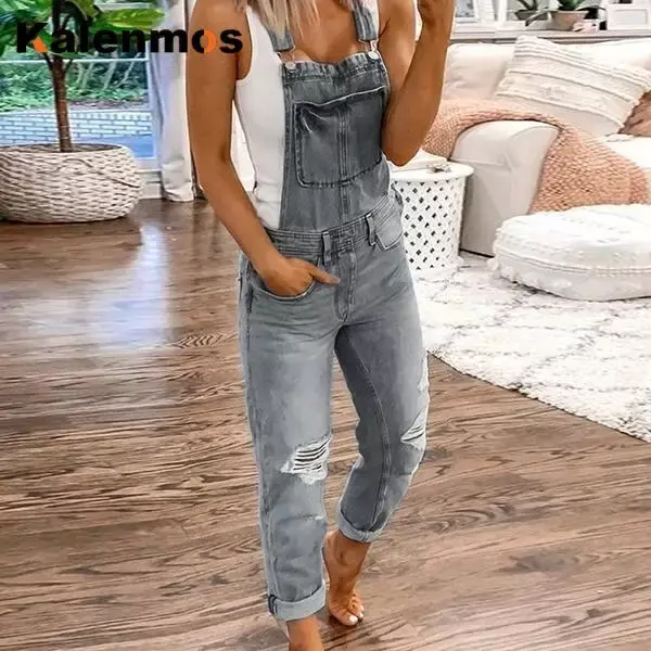 Bodysuit Jeans Denim wanita Jumpsuit overall musim panas celana Romper seksi Streetwear Feminino elegan Bodysuit wanita 2024