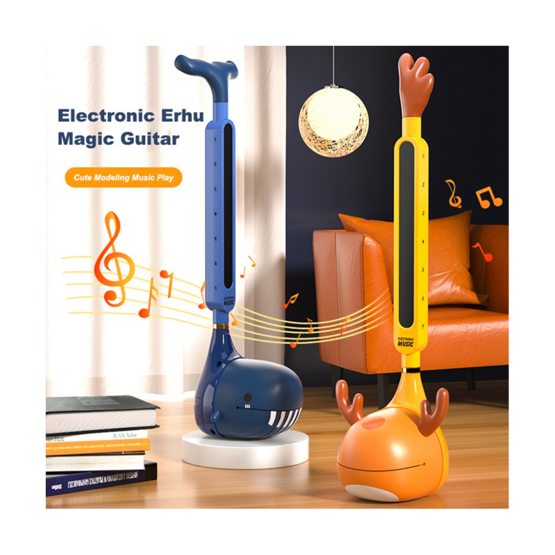 Электронный музыкальный инструмент портативный синтезатор Смешные звуки игрушки подарок-оранжевый