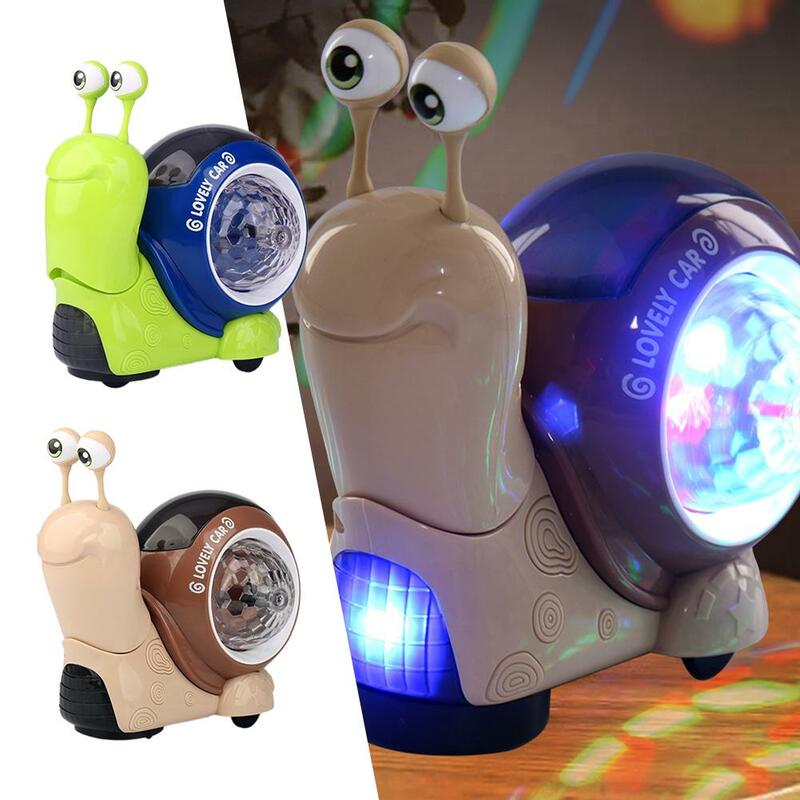 Musica elettrica per auto giocattolo lumaca per bambini che evita automaticamente la luce di lumaca suono di conchiglia per bambini regalo luminoso con simpatici giocattoli giocattolo N6P9