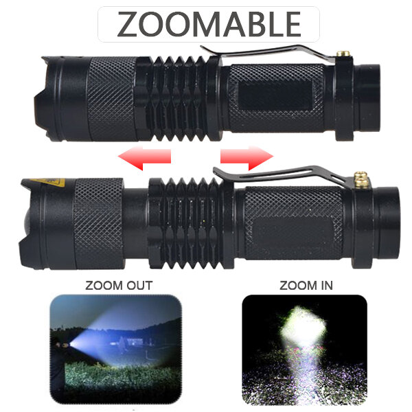 8000LM Mini Led Zaklamp Super Heldere Zaklamp Q5/T6/L2 Linterna Led Lanterna Zoomable Vissen Camping Fiets Licht 14500/18650