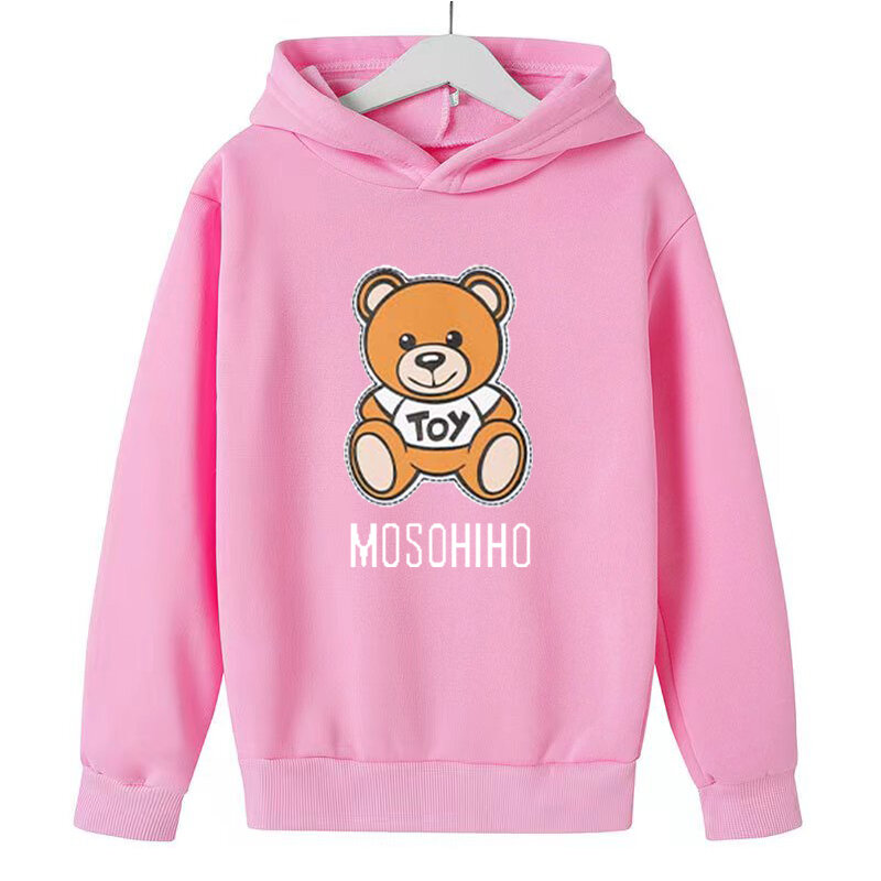 Детская яркая осенне-зимняя одежда MOSOHIHO с милым принтом медведя для мальчиков и девочек Детская Толстовка пуловер Повседневная модная куртка Топ