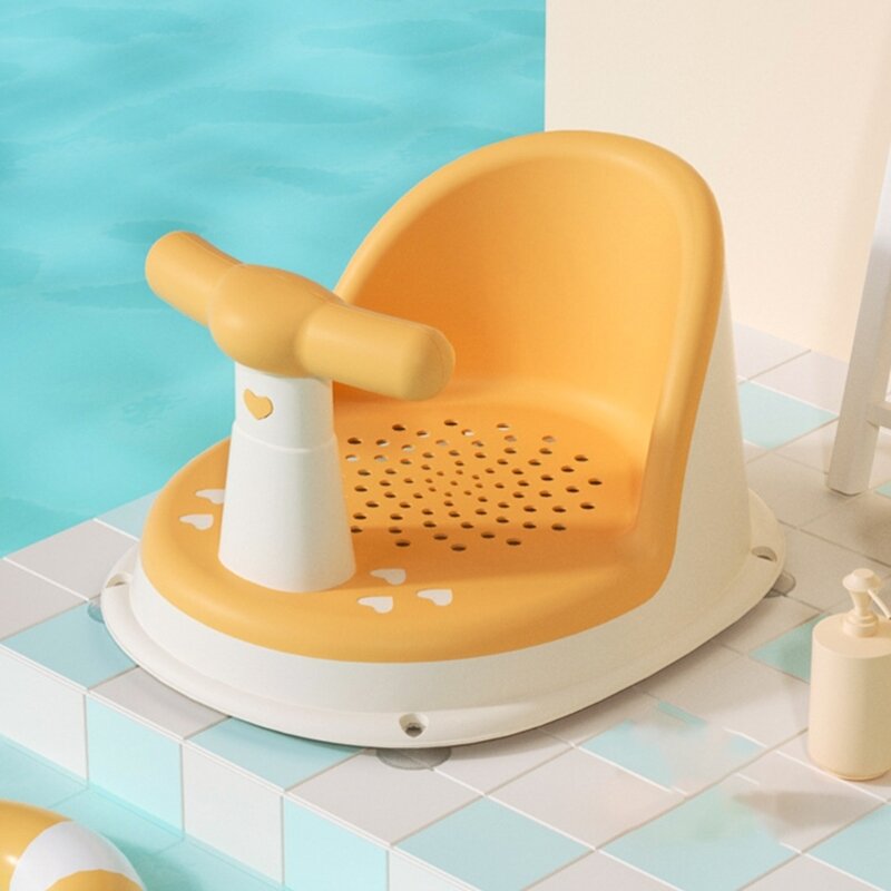 Badestuhl für Jungen und Mädchen, Badesitz für Kleinkinder, ausgehöhlter Badewannensitz, tragbarer Duschhocker mit Griff für