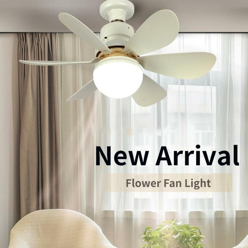 Multi-função LED Fan Light, E27, controle remoto, iluminação de três tons, casa, estudo infantil, sala de estar, quarto