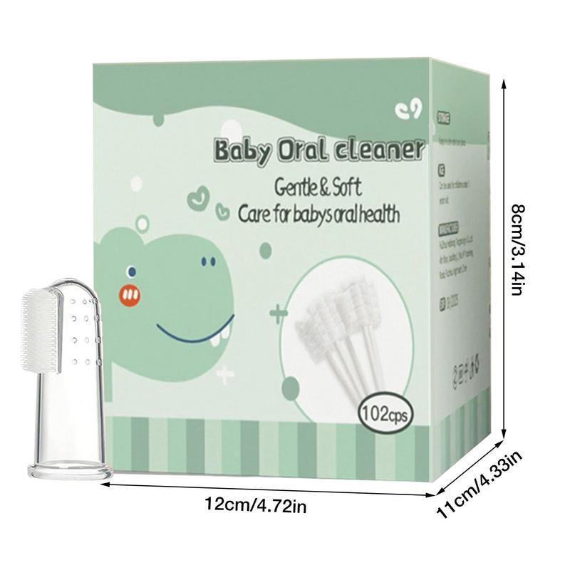 Limpador de Língua Flexível do Bebê Recém-nascido Escova de Dentes Oral, Limpo Infantil, Goma de gaze, 60 Pack, 120 Pack