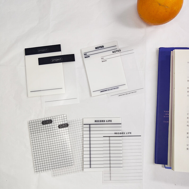 KindFuny-Bloc-notes collants imperméables pour animaux de compagnie, posts de bloc-notes, fournitures scolaires et de bureau, transparent, créatif, 100 feuilles