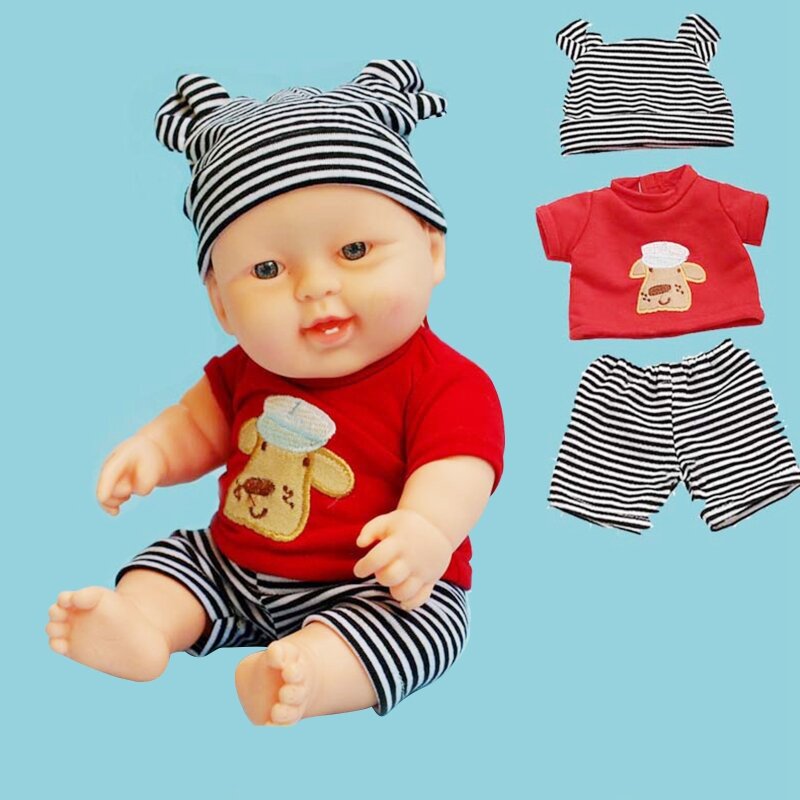 Confezione da 3 bambole per neonati rinate, vestiti da ragazzo, set accessori per abiti da orso da 11 pollici X90C