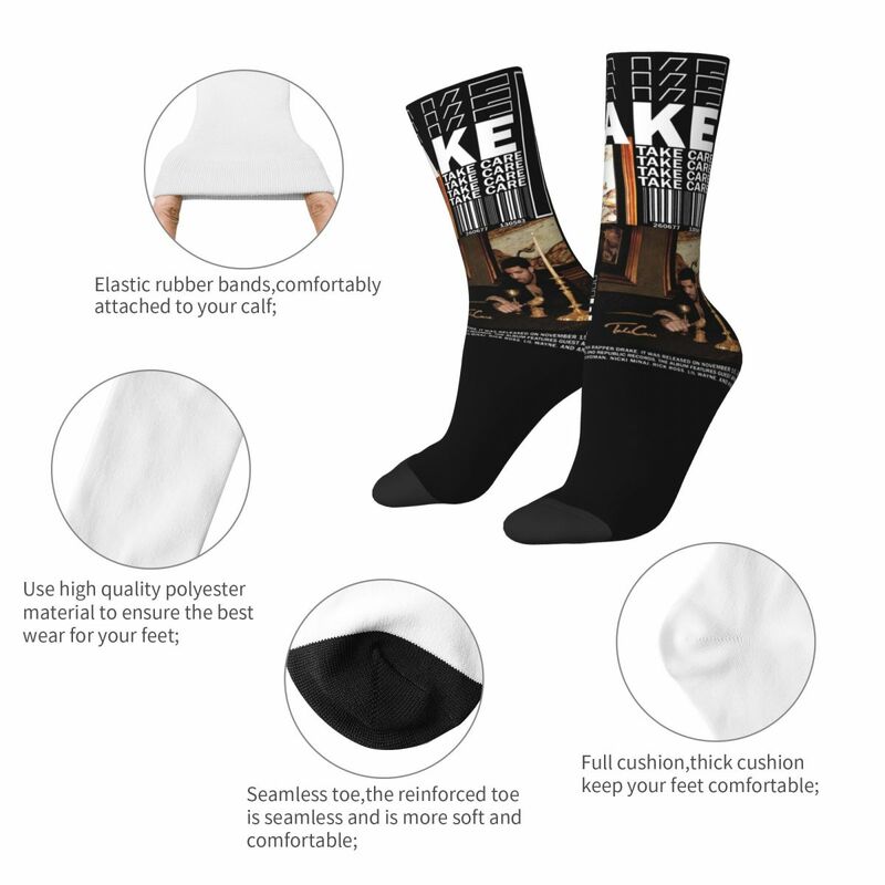 Chaussettes imprimées de compression pour femmes, design d'album Take Care, chaussettes provoqué, accessoires de proximité