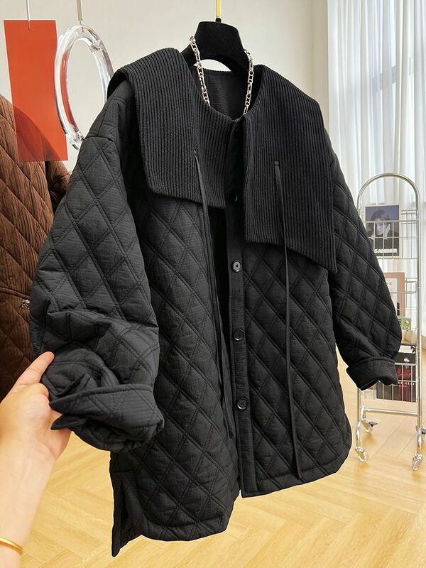 Модное женское хлопковое пальто в европейском стиле, однотонная однобортная Повседневная куртка с большими лацканами