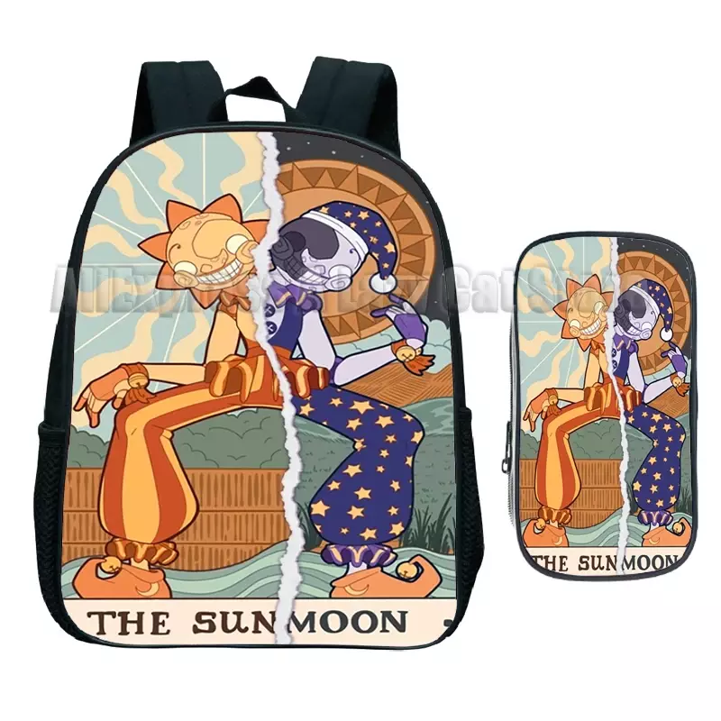 Sundrop Moondrop Kindergarten Backpack 2pcs Security Breach Sunrise Boys Girls Children School Bags Toddler Kids Bookbag Gift