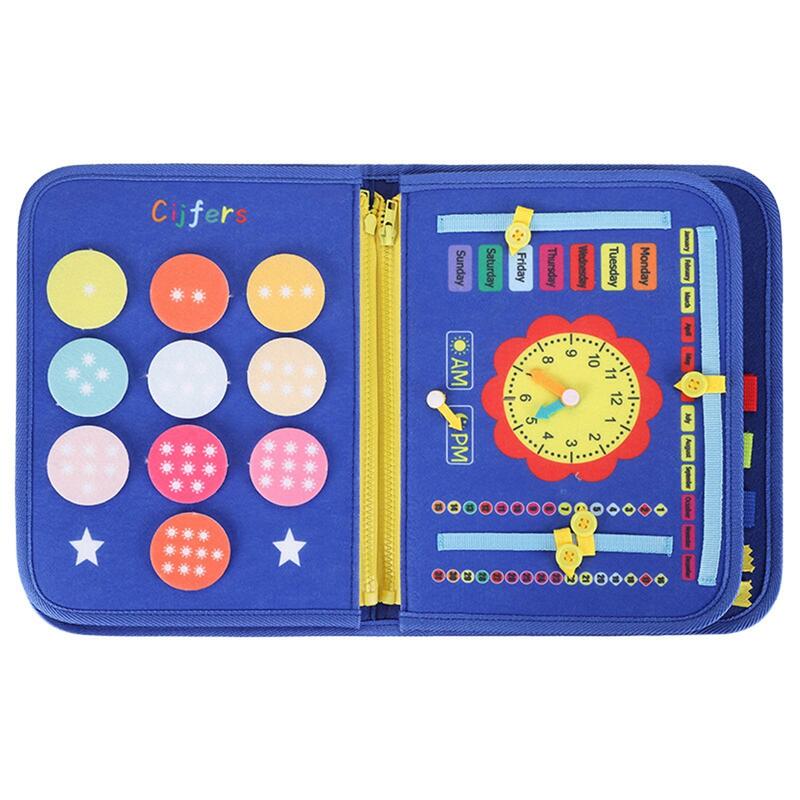 Tablero sensorial de fieltro Montessori para niños y niñas, tablero ocupado, regalo de cumpleaños