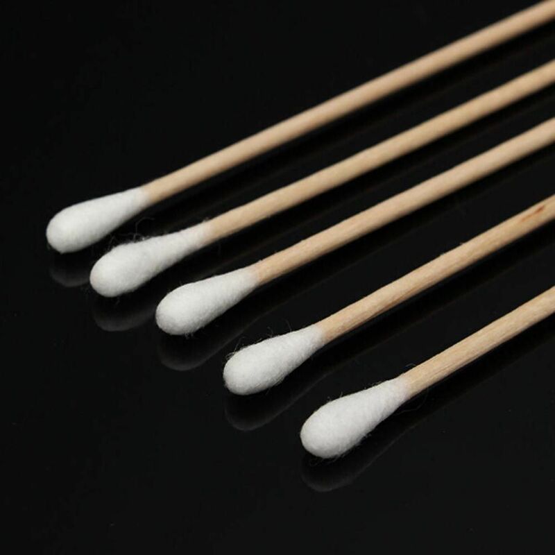 100 шт., длинные прочные ватные палочки-аппликаторы, деревянная ручка