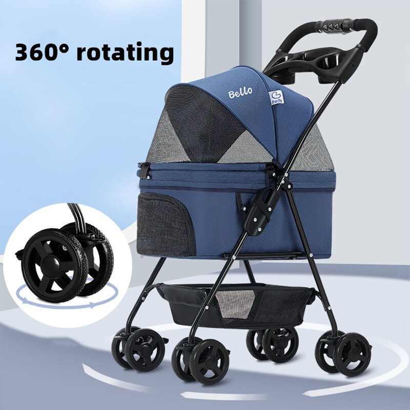 Портативная маленькая прогулочная коляска для собак со складной рамой, легкая модель 3 в 1, для кошек и собак, для переноски, 12 кг