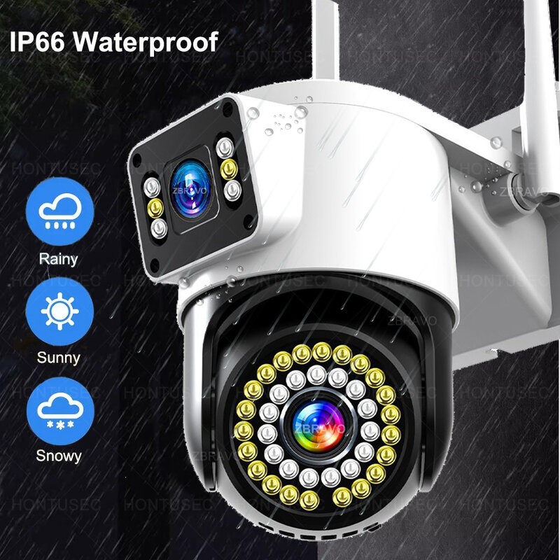 IP-камера YOOSEE с двойным объективом, 4K 8 Мп, 4G, PTZ, Wi-Fi, двойной экран, автослежение, двухстороннее аудио, цветная, ночное видение, камера безопасности