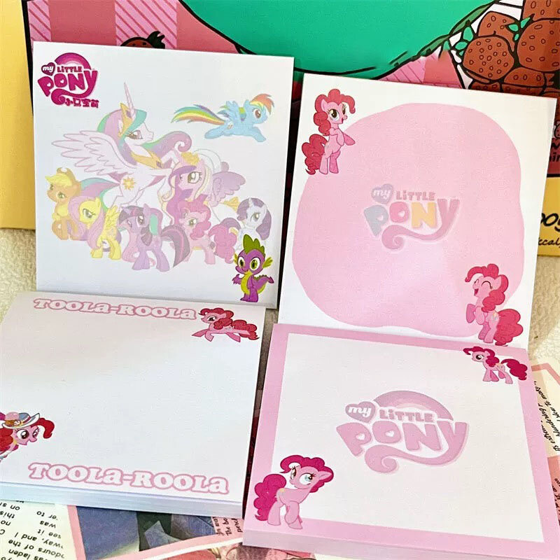 Cuaderno de dibujos animados Kawaii My Little Pony Post-It Note, libro de visitas Ins, dulce estudiante, Anime, amigo, regalo de cumpleaños para niñas