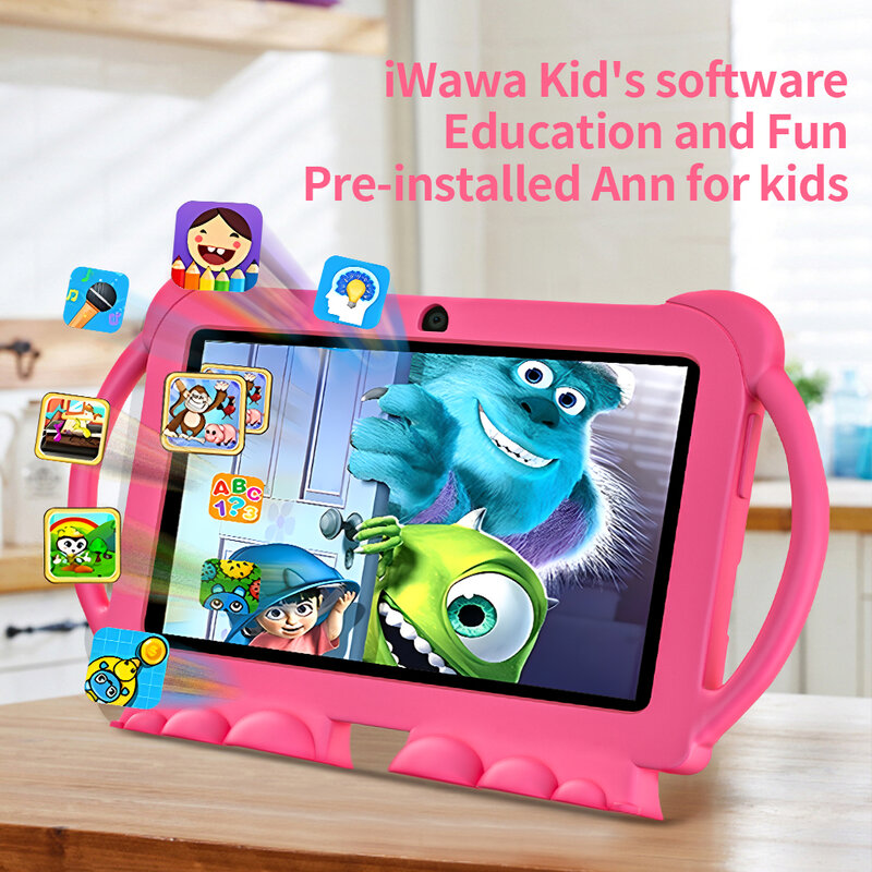 جهاز لوحي Sauenaneo-Android مع حامل للأطفال ، 8 بوصة ، مللي أمبير ، 2 جيجابايت رام ، 32 جيجابايت ذاكرة روم ، تعلم ، أطفال ، تعلم