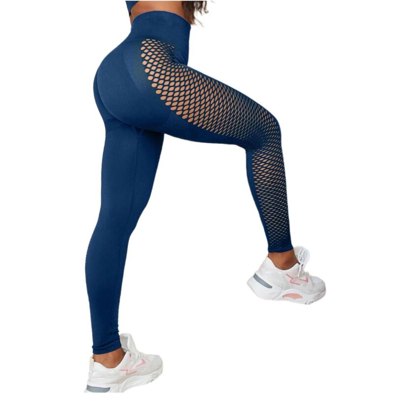 Mallas Push Up de cintura alta para mujer, pantalones de Yoga para gimnasio, mallas deportivas de Color sólido, Sexy
