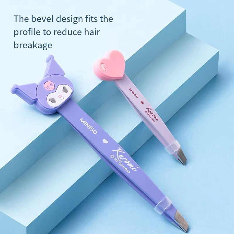 Kuromi Sanrio Anime Cute Girl Heart Tweezers Eyelash Curler Kawaii My Melody  Cinnamoroll Eyebrow Clip Set Women Toys Gifts