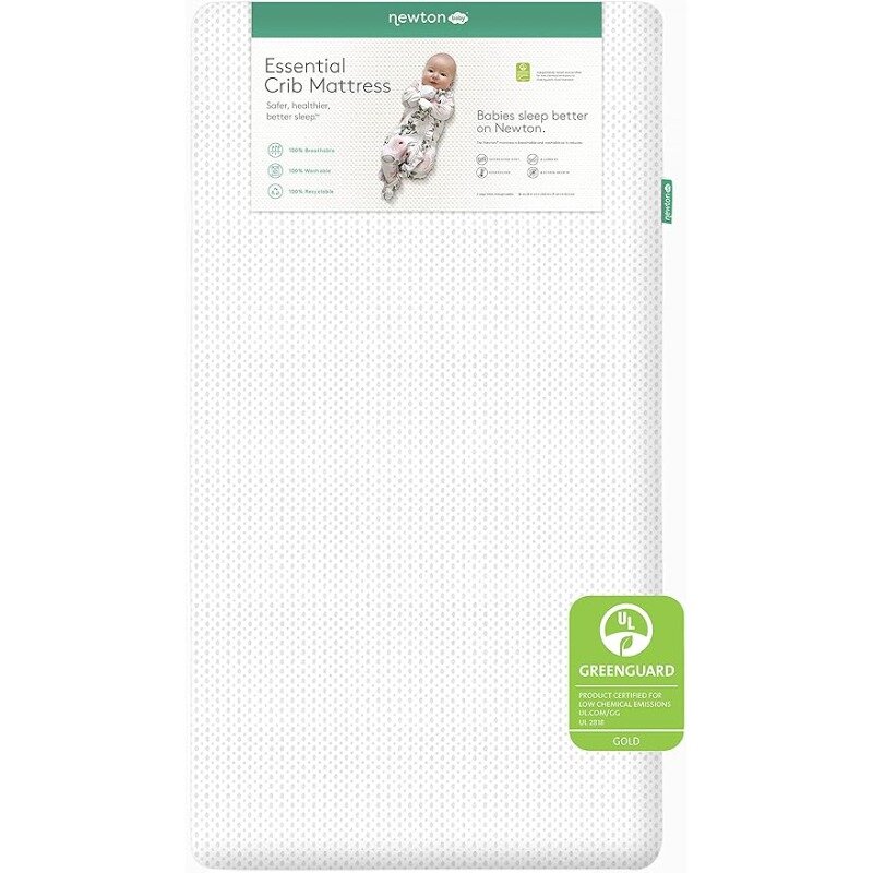 100% Breathable & Machine Washable Infant Crib Mattress, Removable Cover, Thick Cushion, White
