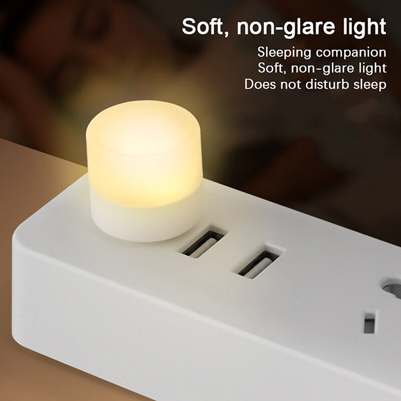 Mini lámpara de luz nocturna con enchufe USB, carga de energía móvil, lámparas pequeñas para libros, luz LED de lectura cuadrada, protección ocular