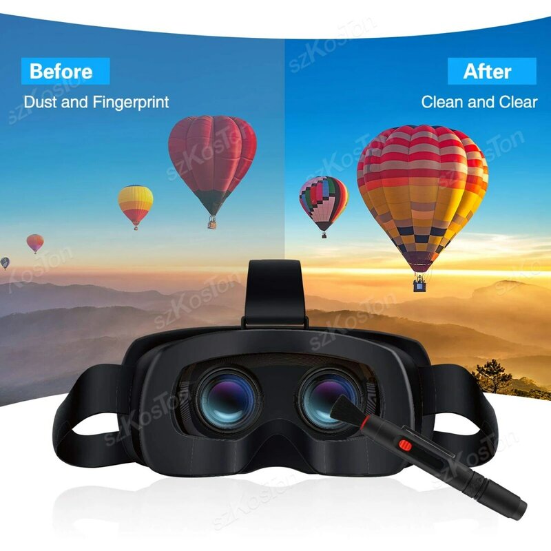 ชุดหูฟัง VR อเนกประสงค์อุปกรณ์ทำความสะอาดกล้องเลนส์ป้องกันรอยขีดข่วนปากกาทำความสะอาดกล้องใช้ได้กับ Vision Pro Quest 2 Quest 3 PSVR2 Pico 4