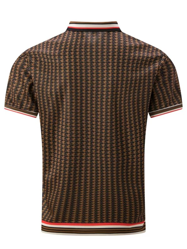 Camiseta polo masculina de poliéster, manga curta, camisa lapela micro elástica, tops de golfe, gola virada para baixo, moda casual, verão
