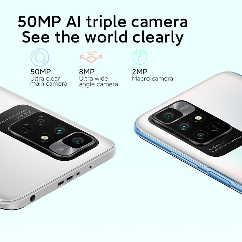 Global rom xiaomi redmi note 11 smartphone mtk helio g88 octa core 18w pro schnell aufladen 50mp quad kamera dual sim 5000 mah