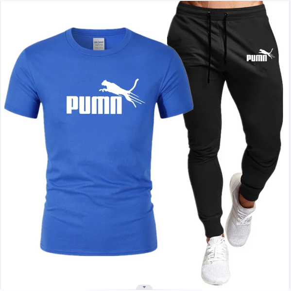 Conjunto esportivo leve casual masculino, roupas esportivas e de jogging, camiseta de manga curta, calça comprida 3D, verão