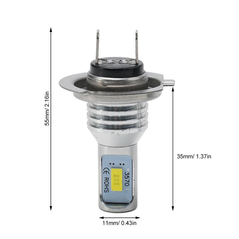 Lampu depan LED portabel tahan lama, praktis berguna tahan air 12-24v tahan debu H7 suku cadang pengganti Set tahan air
