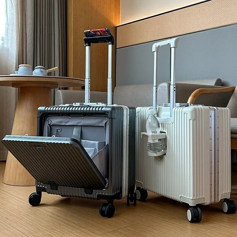 Новинка 2024, популярный деловой чемодан, многофункциональная Передняя открывающаяся тяга, 18-дюймовая сумка для путешествий на универсальном колесе