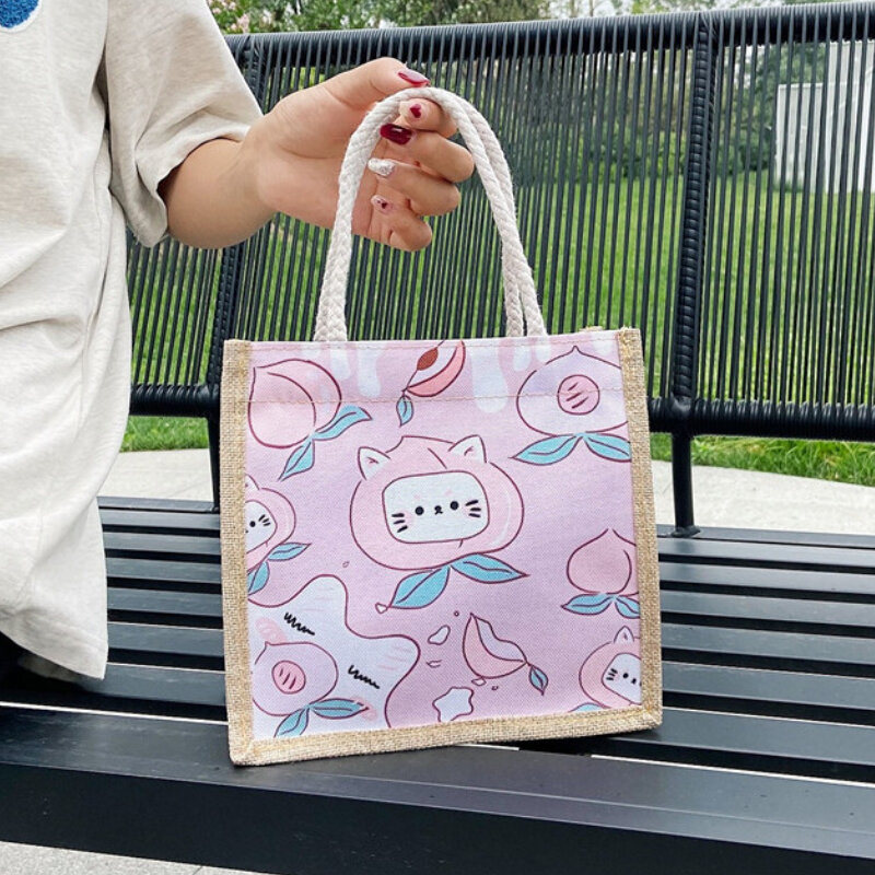 الصيف فتاة صغيرة جميلة الكرتون الفاكهة حقيبة يد اليابانية بسيطة الفتيات بينتو حقيبة الطلاب تحمل الحقائب في الفئة