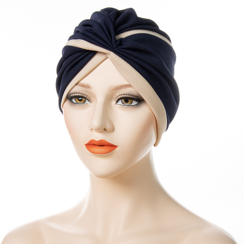2023 musim panas gaya mode musim semi wanita Afrika warna Solid ikat kepala kerudung Muslim topi Afrika topi Afrika