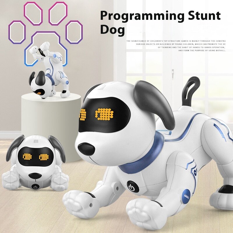 Children's Remote Control Intelligent Stunt Robot Dog Music Dancing Bionic Programming Robot Dog Kids Birthday Gift