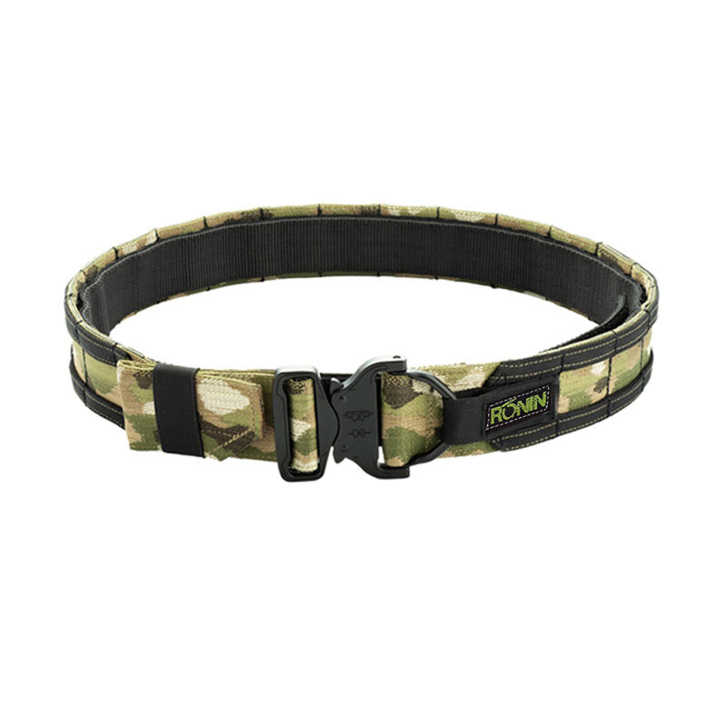 50cm 2 inch Width Combat Ronin Style Tactical Molle Belt Outdoor Military Hunting Double Layer Belt Molle System Airsoft Belt
