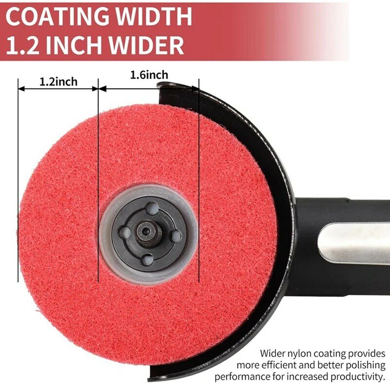 4 Inch X 5/8 Inch Nylon Fiber Flat Abrasives Buffing Polishing Wheel For Angle Grinder 7P Hardness 10 PCS Easy To Use