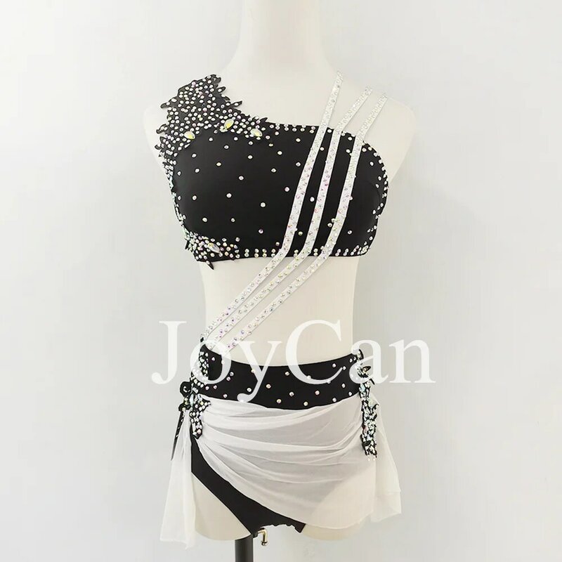 JoyCan Lyrical Dance Dress Black Jazz Dance Costume Pole Dancing Clothes Girl Performance Training