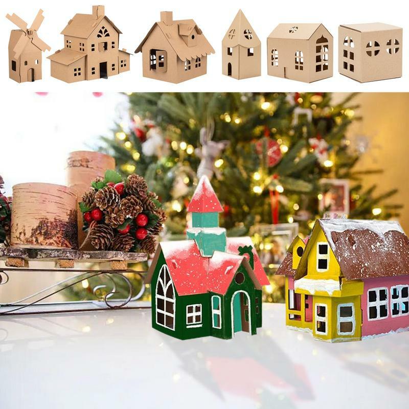 오두막 모델 키트 DIY 수제 모델 하우스 어린이 장난감 종이 재료, 생일 크리스마스 휴일 DIY 공예 장난감