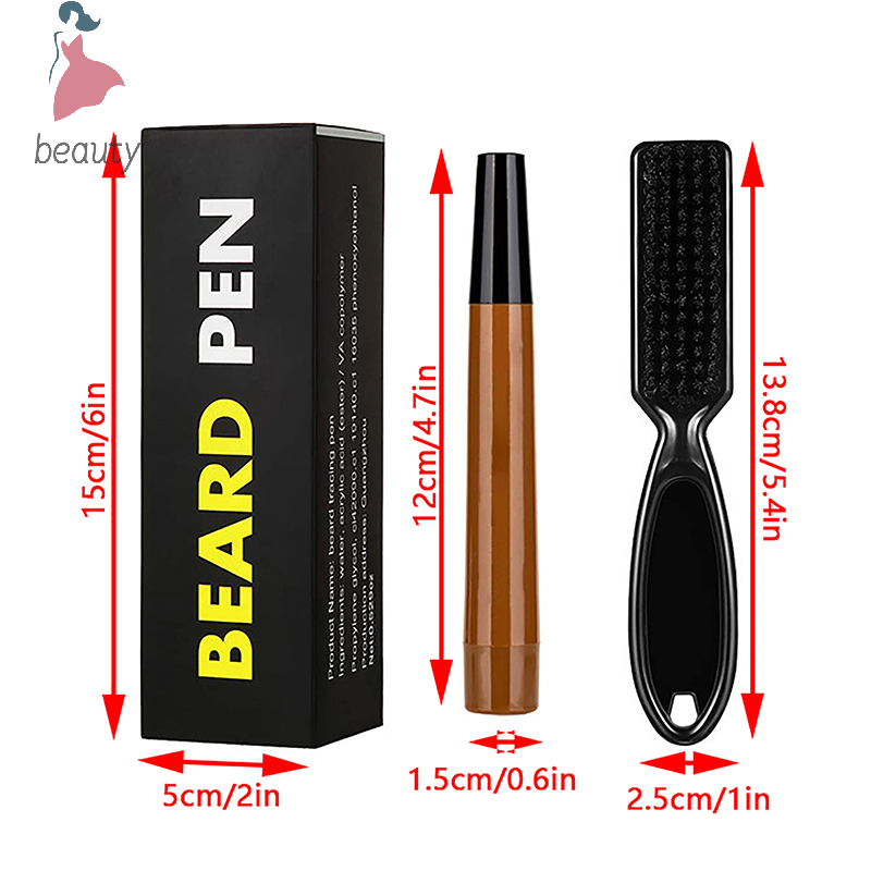 Waterproof Beard Pen Beard Filler Pencil And Brush Beard Four-Prong Beard Pen Repair Moustache Coloring Shaping Tools