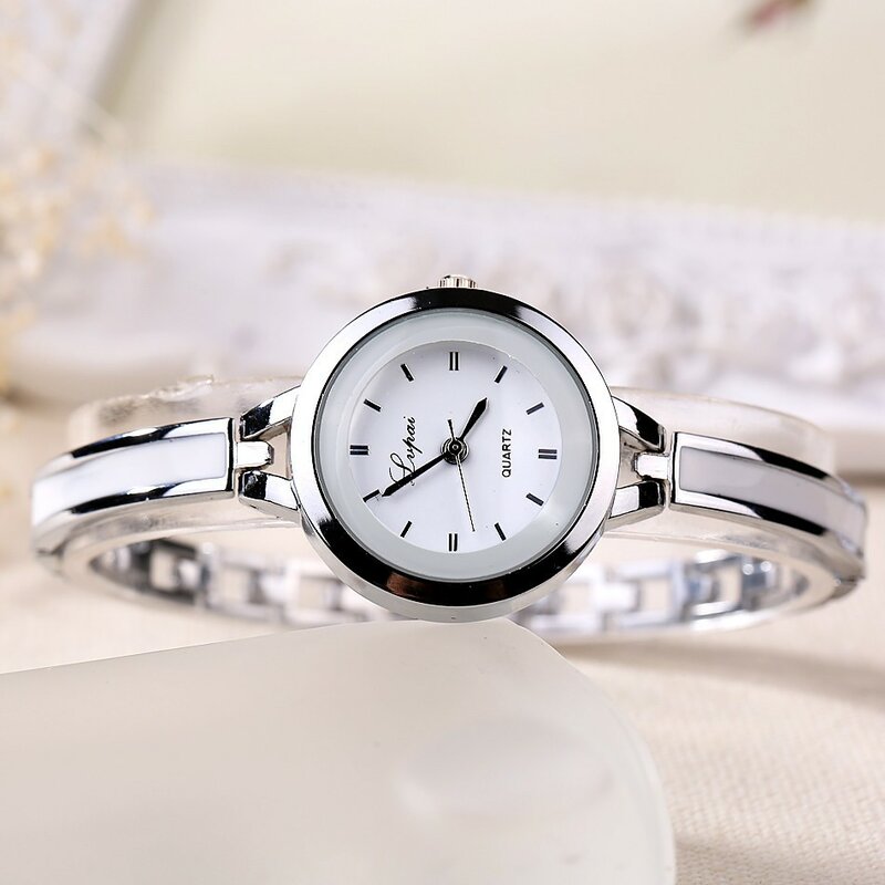 Relojes de pulsera de cuarzo delicados para mujer, reloj de cuarzo preciso, 33 diamantes