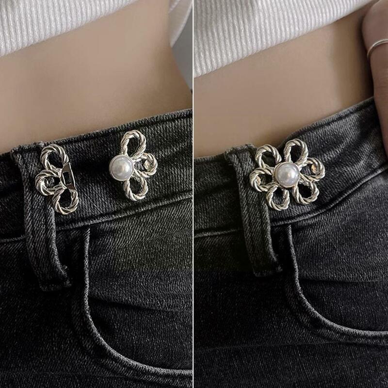 1Pair Waist Buttons Flower Combined Fastener Pants Button Jeans Pin Sewing-on Accessories Skirt Retractable Detachable W3W5