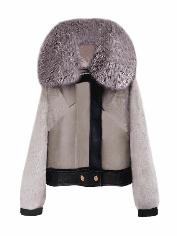 새로운 Haining 모피 코트 여성용 짧은 밍크 재킷, 패션 여우 모피 전체 밍크 모피 가을 겨울