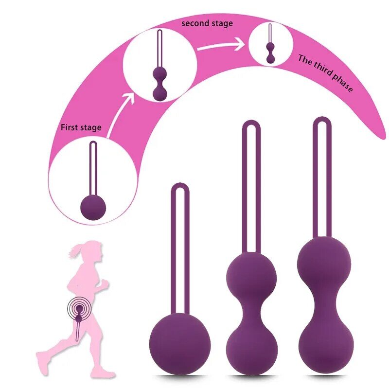 Safe Silicone Kegel Exerciser Sex Toys para Mulheres, Pelvic Floor Muscle Trainer, Venus Ball, Perinee Aperte, Gueixa vaginal