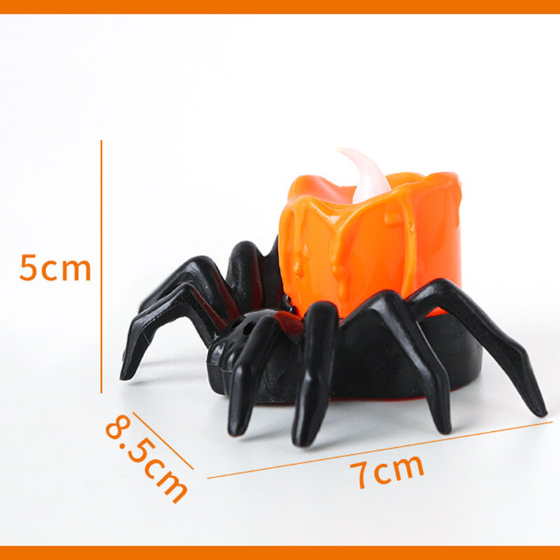 Halloween laba-laba bentuk lentera LED imitasi portabel lampu LED lentera laba-laba untuk meja dalam dan luar ruangan