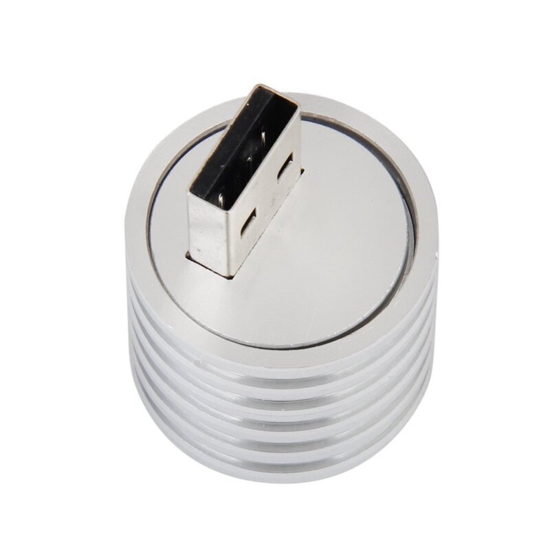 3x Aluminium 3W Usb Led Lamp Socket Spotlight Zaklamp Wit Licht