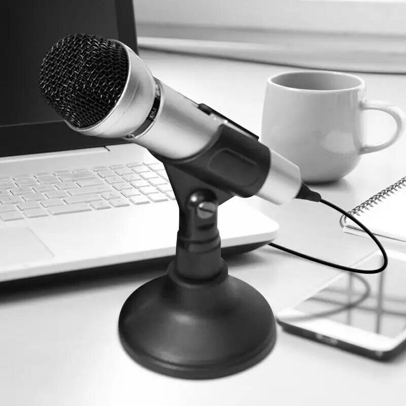 M9 Mic Cantando Karaoke Microfone, Computador Portátil Desktop Mic, Universal Multifuncional para Rede, Vocal