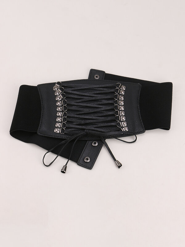 Vintage sznur Decorae w talii elastyczny pas damski noszący na zewnątrz smukły czarny wiele rozmiarów pasek dla kobiet na płaszczu