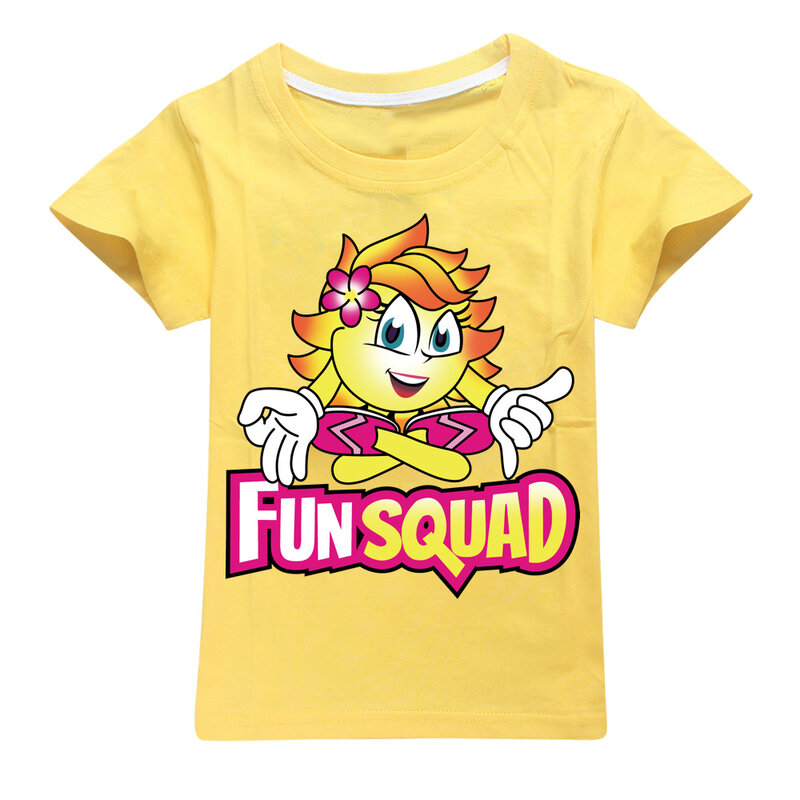 New Boys Summer Clothes Kids Cosplay Fun Squad Gaming T-shirt Pullover 100% Cotton Leisure Fashion Children Boys Girls Tees Tops
