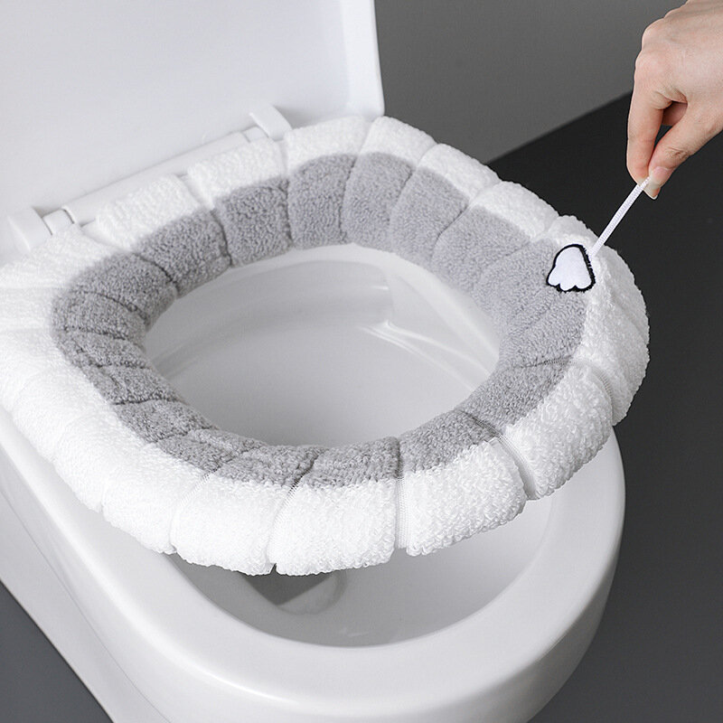 2856 سميكة أفخم O-نوع دافئ المرحاض وسادة العالمي المرحاض وسادة قابلة لإعادة الاستخدام الشتاء مقعد المرحاض وسادة غطاء مقعد المرحاض